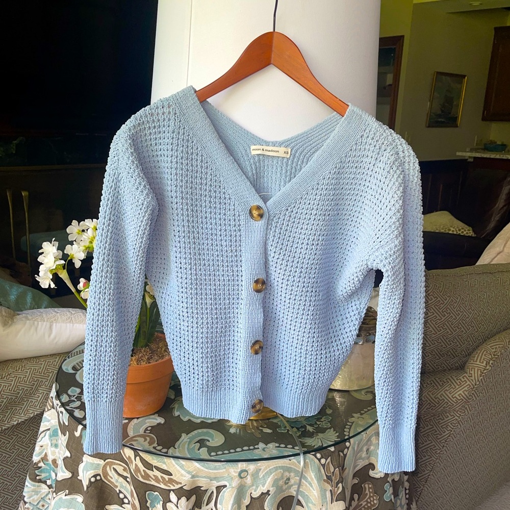Moon & Madison Sky Blue Cardigan